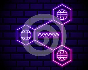 Connectd globe neon icon. Elements of Navigation set. Simple icon for websites, web design, mobile app, info graphics