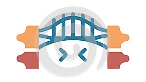 Connected Bridge Icon: Communication Data Flow Illustration, vector design Generative AI