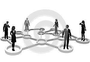 Connected business people in network