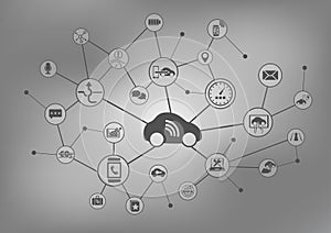 Connected car concept.