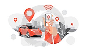 Connected Car Parking Share Ride Service Remote Controlled Via Smartphone App