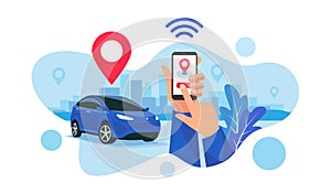 Connected Car Parking Sharing Service Remote Controlled Via Smartphone App