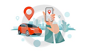 Connected Car Parking Sharing Service Remote Controlled Via Smartphone App