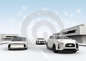 Connected cars and autonomous cars concept