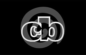 connected cb c b black and white alphabet letter combination logo icon design