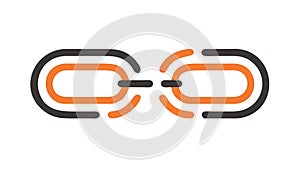 Connected Chain Links Hyperlink Icon for URL Connection Web, vector design Generative AI