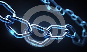 Connected Chains with Blue Neon
