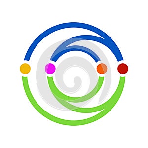 connected circle icon vector logo template illustration design