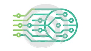 Connected Circuit Lines Icon, Data Flow & Network Connectivity, vector design Generative AI