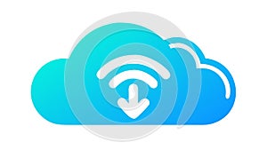 Connected Cloud Download Icon Vector for Wireless Network, vector design Generative AI