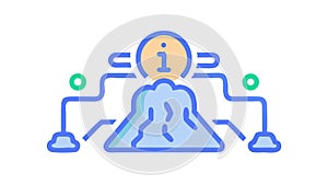 Connected Data Network with Info Icon, Big Data Analytics, vector design Generative AI