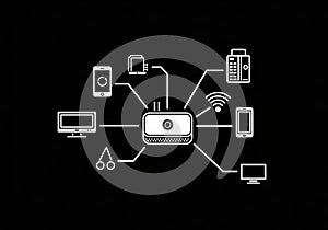 Connected devices network diagram illustration
