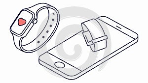 Connected Devices: Smartphone & Smartwatch Technology, vector design Generative AI