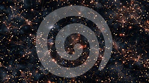 Connected Dots Network In Cosmic Space - Abstract Sci-Fi Background