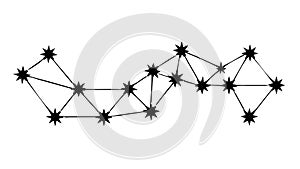 Connected Dots Network Pattern, Abstract Technology Grid, Data Flow, vector design Generative AI