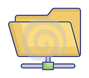 Connected folder Fill Vector icon which can easily modify or edit
