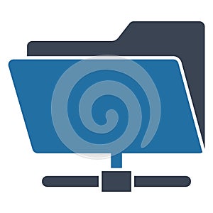 Connected folder Glyph Isolated Vector icon which can easily modify or edit photo