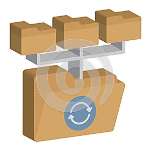 Connected folder vector icon which can easily modify or edit