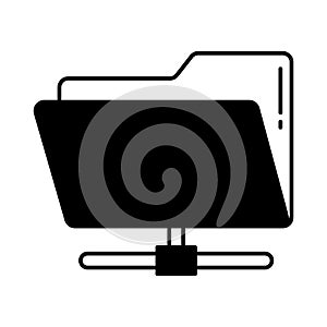 Connected folder Vector Icon which can easily modify or edit