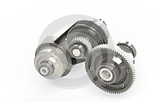 Connected Gears isolated on white