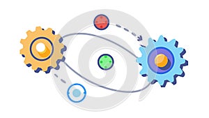 Connected Gears System Icon, Teamwork and Collaboration, vector design Generative AI