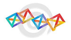 Connected Geometric Triangle Shapes, vector design Generative AI