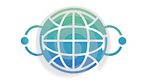 Connected Global Network and Communication Icon, vector design Generative AI
