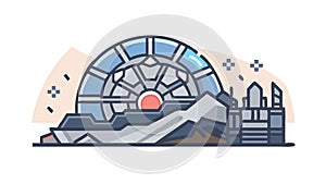 Connected Global Spheres: Data Integration Network, vector design Generative AI