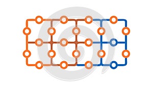 Connected Grid Pattern, Abstract Technology Vector Design Generative AI