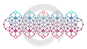 Connected Hexagon Pattern Abstract Vector Design for Networks, vector design Generative AI