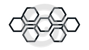 Connected Hexagon Shapes Abstract Geometric Pattern, vector design Generative AI