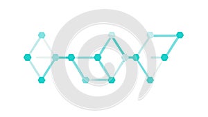 Connected Hexagonal Network: Abstract Tech Grid Vector Graphic, vector design Generative AI
