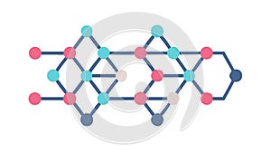Connected Hexagonal Network Structure, vector design Generative AI