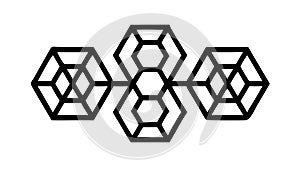 Connected Hexagonal Shapes Vector Design, vector design Generative AI