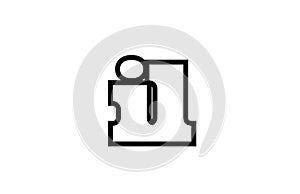 connected il i l black and white alphabet letter combination logo icon design