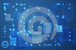 Connected Ledger Network Abstract Illustration