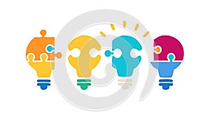 Connected Lightbulbs, Symbolizing Collaborative Idea Generation, vector design Generative AI