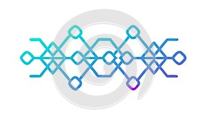 Connected Lines Geometric Circuit Pattern, Abstract Tech Background, vector design Generative AI