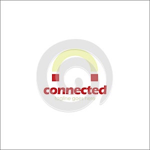 Connected logo design template