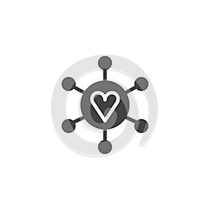Connected loving heart icon vector