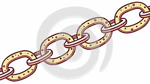 Connected metal chain links, symbolizing strength and unity. vector design Generative AI