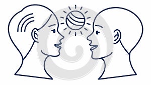 Connected Minds Communication Brainstorming Vector, vector design Generative AI