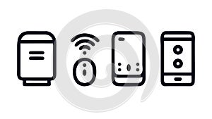 Connected Mobile Devices for Smart Communication, vector design Generative AI