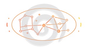 Connected Network: Abstract Data Flow and Nodes, vector design Generative AI