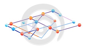 Connected Network Dots Icon - Data Flow Digital Communication Grid, vector design Generative AI