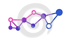 Connected Network Dots Icon, Vector Design Generative AI