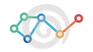 Connected Network Node Icon for Data Community, vector design Generative AI