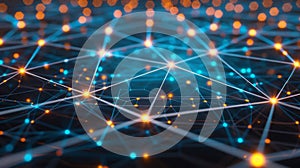 Connected Network Nodes Visualization Background