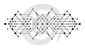 Connected Node Network: Abstract Data Flow Grid, vector design Generative AI