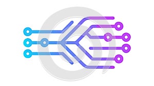 Connected Nodes Icon: Digital Network & AI Concept, vector design Generative AI